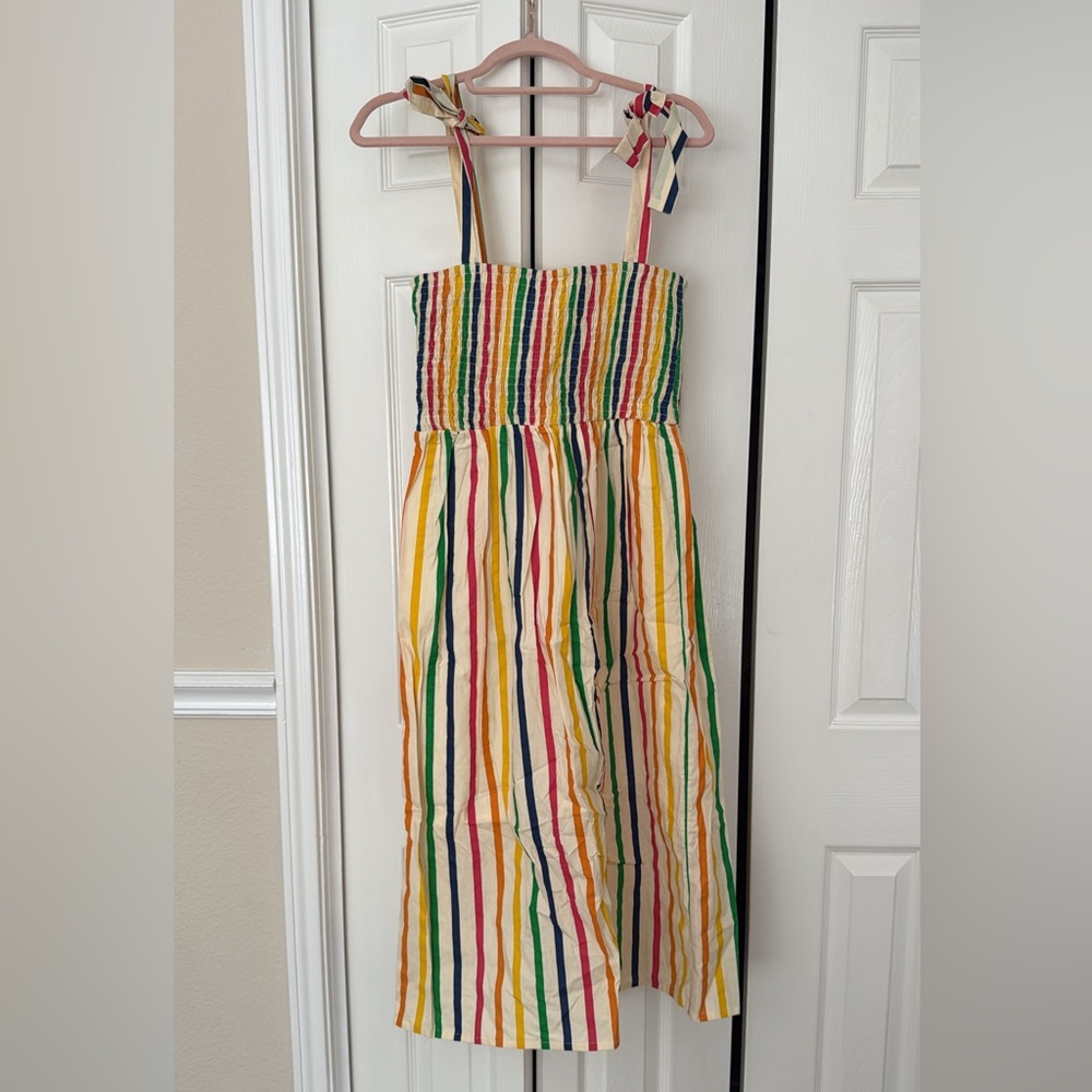 Compania Fantastica Colorful Rainbow Striped Maxi Dress Size M